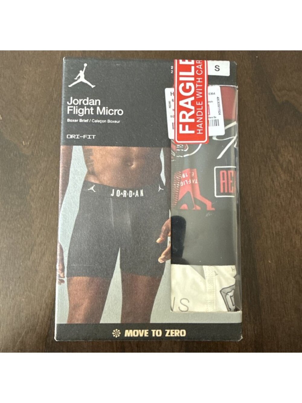 Air Jordan Flight DRI-FIT Microfiber 2 Pack Boxer Brief Black/Sail Mens Size S